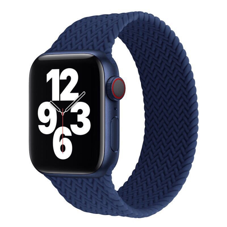 

Single-turn Woven Pattern Silicone Watchband For Apple Watch Series 6 & SE & 5 & 4 40mm / 3 & 2 & 1 38mm, Size:M(Blue)