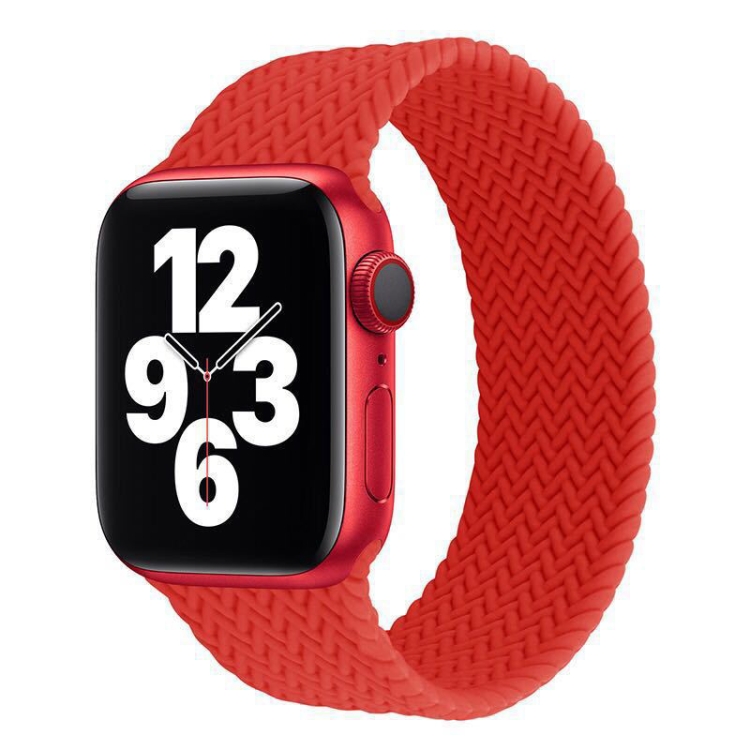 

Single-turn Woven Pattern Silicone Watchband For Apple Watch Series 6 & SE & 5 & 4 40mm / 3 & 2 & 1 38mm, Size:M(Red)
