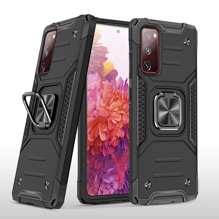 

For Samsung Galaxy S20 FE Magnetic Armor Shockproof TPU + PC Case with Metal Ring Holder(Black)