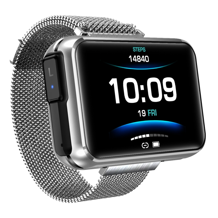 

T91 1.4 inch IPS Color Screen IPX6 Waterproof Smart Watch with TWS Bluetooth 5.0 Earphone, Support Sleep Monitor / Heart Rate Monitor / Blood Pressure Monitoring, Style:Steel Strap(Silver)