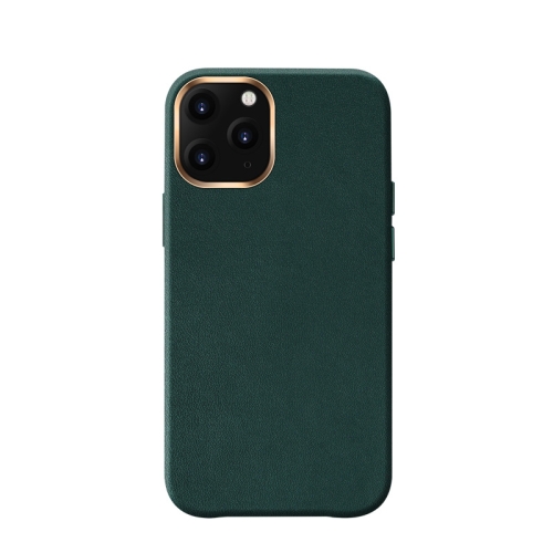 

Mutural Shockproof PU+PC+Microfiber+Metal Frame Protective Case For iPhone 12 / 12 Pro(Green)