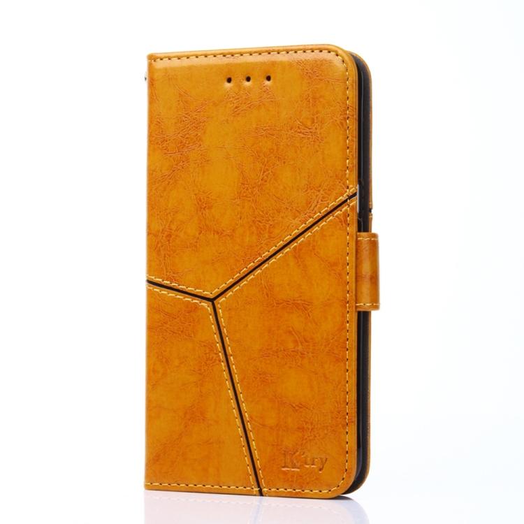 

For Nokia 7.2 / 6.2 Geometric Stitching Horizontal Flip TPU + PU Leather Case with Holder & Card Slots & Wallet(Yellow)