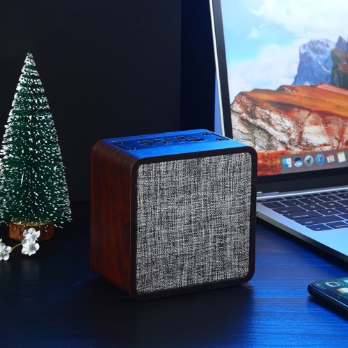 

Q4 Wooden Fabric Bluetooth Speaker, Support TF Card & 3.5mm AUX(Walnut)