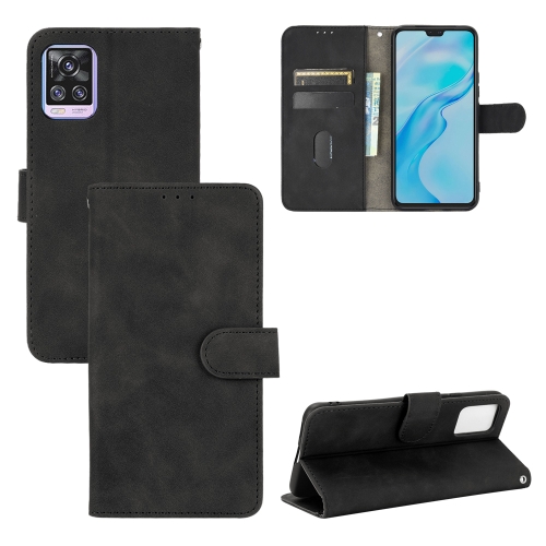 

For vivo V20 Pro / S7 Solid Color Skin Feel Magnetic Buckle Horizontal Flip Calf Texture PU Leather Case with Holder & Card Slots & Wallet(Black)