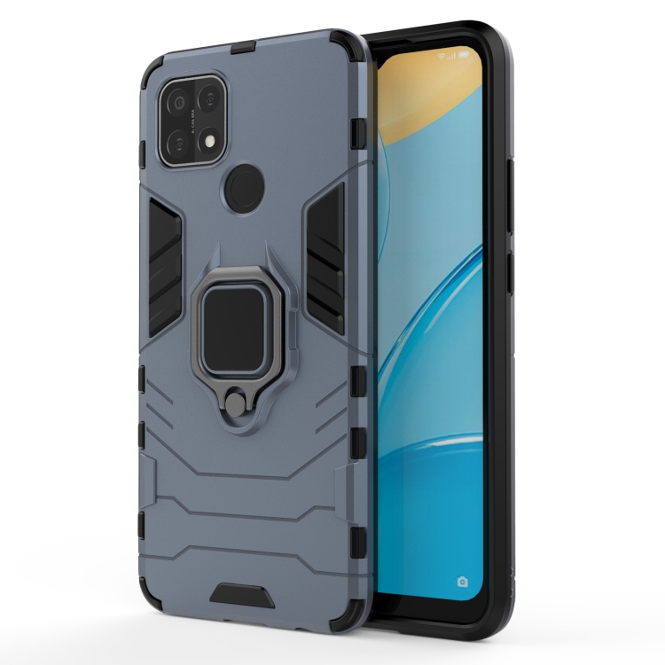 

For OPPO A15 PC + TPU Shockproof Protective Case with Magnetic Ring Holder(Blue)