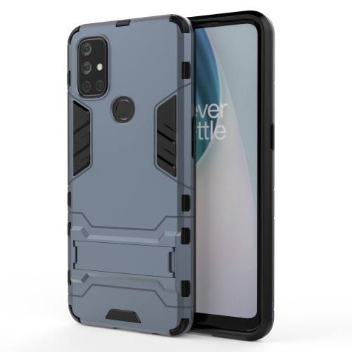 

For OnePlus Nord N10 5G Shockproof PC + TPU Protective Case with Hidden Holder(Navy Blue)