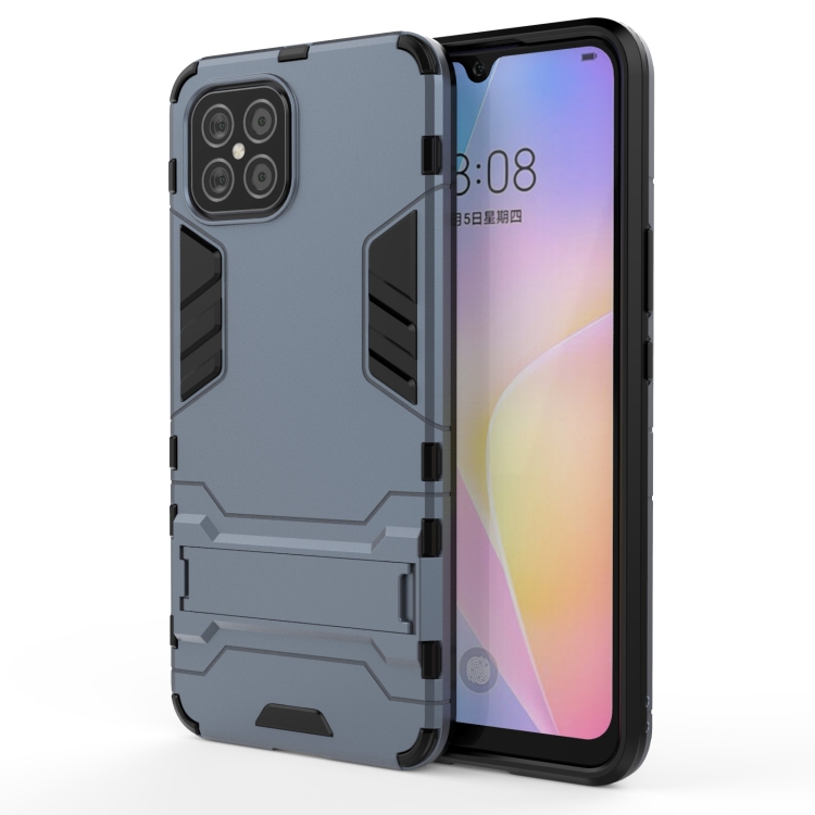 

For Huawei nova 8 SE Shockproof PC + TPU Protective Case with Hidden Holder(Navy Blue)