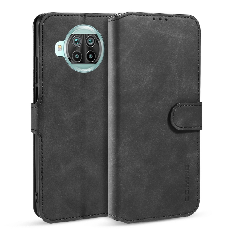 

For Xiaomi Mi 10T Lite DG.MING Retro Oil Side Horizontal Flip Case with Holder & Card Slots & Wallet(Black)
