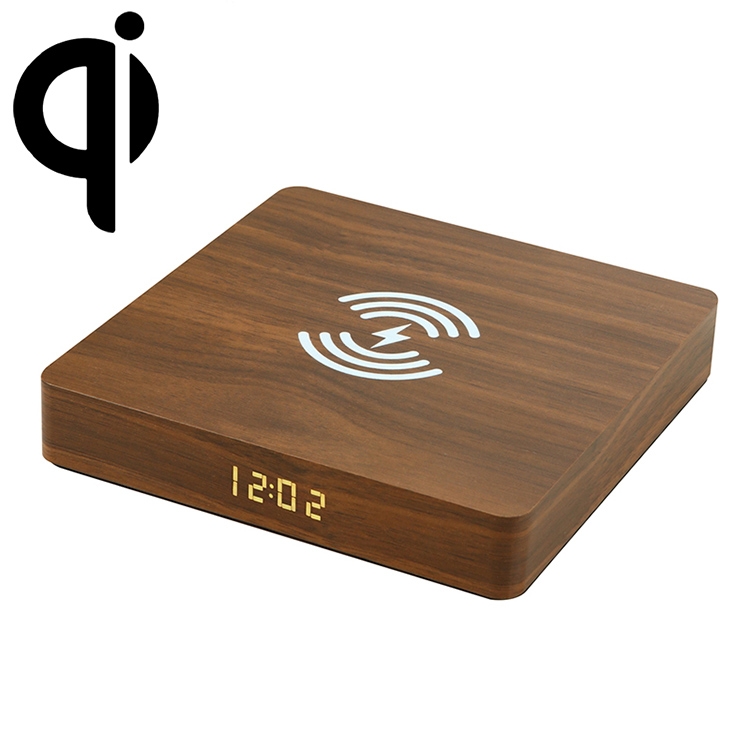 

W50 Wooden Clock Wireless Charger (Brown Wood)