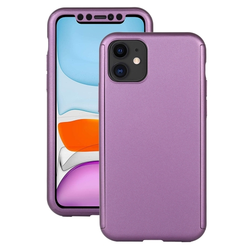 

Shockproof PC Full Coverage Protective Case with Tempered Glass Film For iPhone 12 mini(Purple)