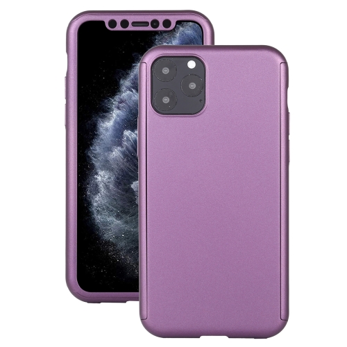 

Shockproof PC Full Coverage Protective Case with Tempered Glass Film For iPhone 12 / 12 Pro(Purple)