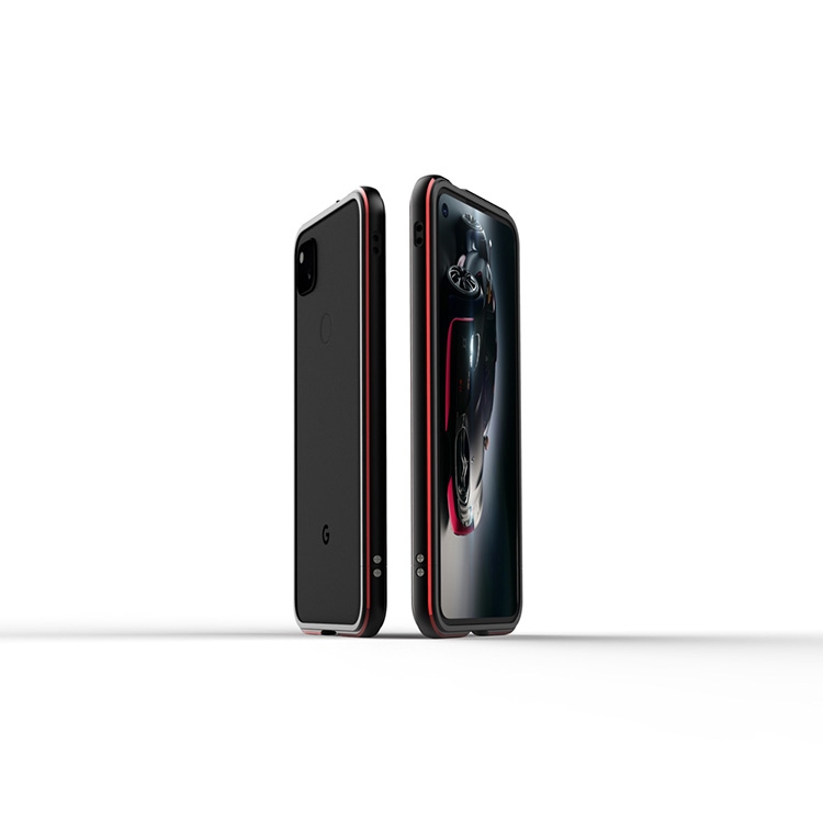 

For Google Pixel 5 Aurora Series Metal Frame Protective Case(Red)