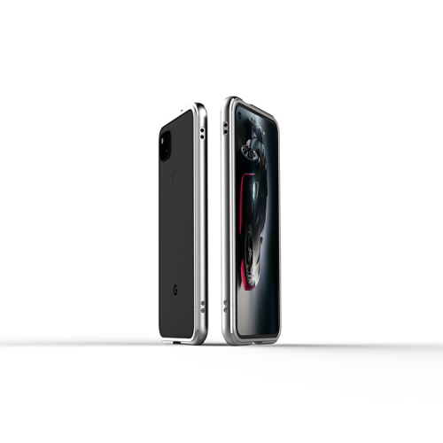 

For Google Pixel 5 Aurora Series Metal Frame Protective Case(Silver)