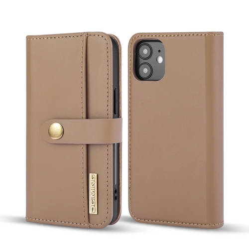 

DG.MING Lambskin Detachable Horizontal Flip Magnetic Case For iPhone 12 mini(Brown)