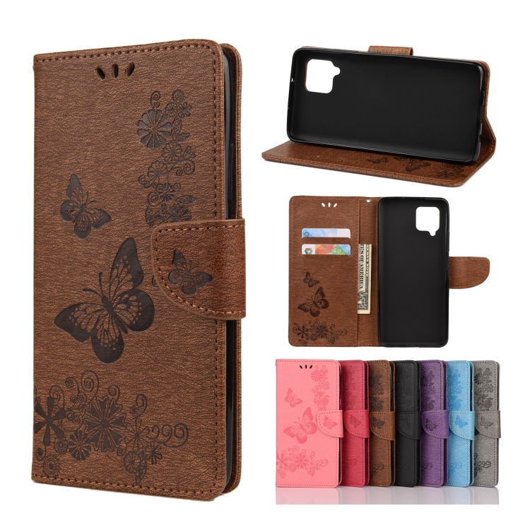 

For Samsung Galaxy A42 5G Butterflies Embossing Horizontal Flip Leather Case with Holder & Card Slots & Wallet(Brown)