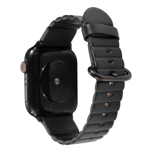 

Loop Stripes Replacement Strap Watchband with Iron Buckle For Apple Watch Series 6 & SE & 5 & 4 40mm / 3 & 2 & 1 38mm(Black)