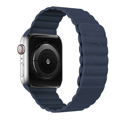 

Two Loop Magnetic Replacement Strap Watchband For Apple Watch Series 6 & SE & 5 & 4 40mm / 3 & 2 & 1 38mm(Navy Blue)