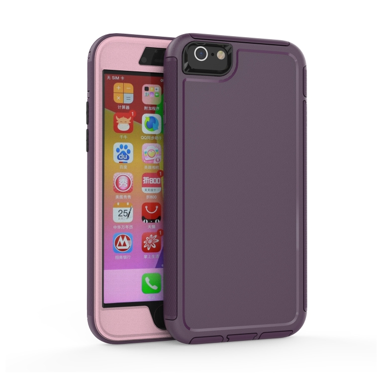 

360 All-inclusive Shockproof Precise Hole PC + TPU Protective Case For iPhone 6s / 6(Purple)