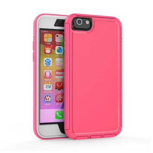 

360 All-inclusive Shockproof Precise Hole PC + TPU Protective Case For iPhone 6s / 6(Rose Red)