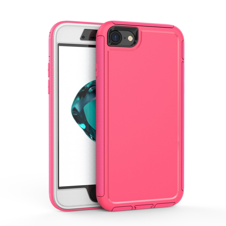 

360 All-inclusive Shockproof Precise Hole PC + TPU Protective Case For iPhone SE 2020 / 8 / 7(Rose Red)