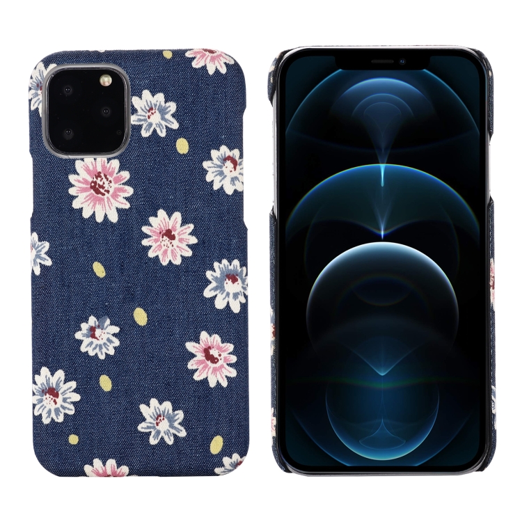 

PC + Denim Texture Printing Protective Case For iPhone 12 Pro Max(Pink Peach Blossom)