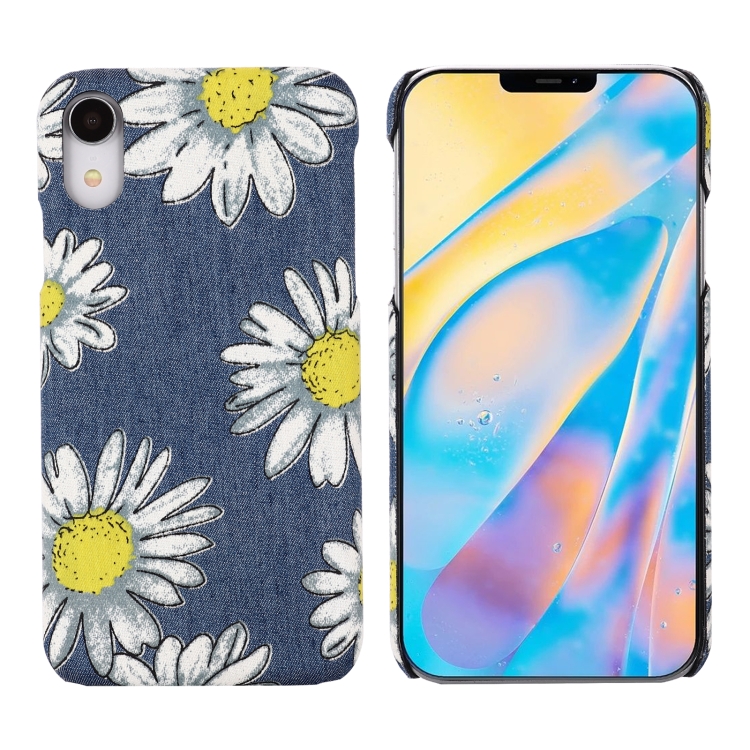 

PC + Denim Texture Printing Protective Case For iPhone XS Max(White Cherysanthemum)