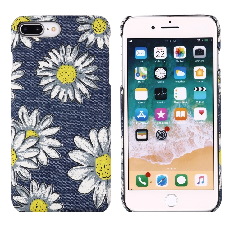 

PC + Denim Texture Printing Protective Case For iPhone 8 Plus & 7 Plus(White Cherysanthemum)