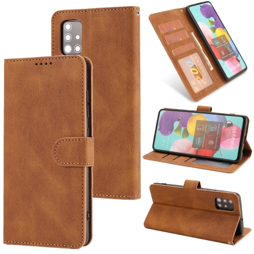 

For Samsung Galaxy A51 Fantasy Classic Skin-feel Calfskin Texture Magnetic Buckle Horizontal Flip PU Leather Case with Holder & Card Slot & Wallet(Brown)