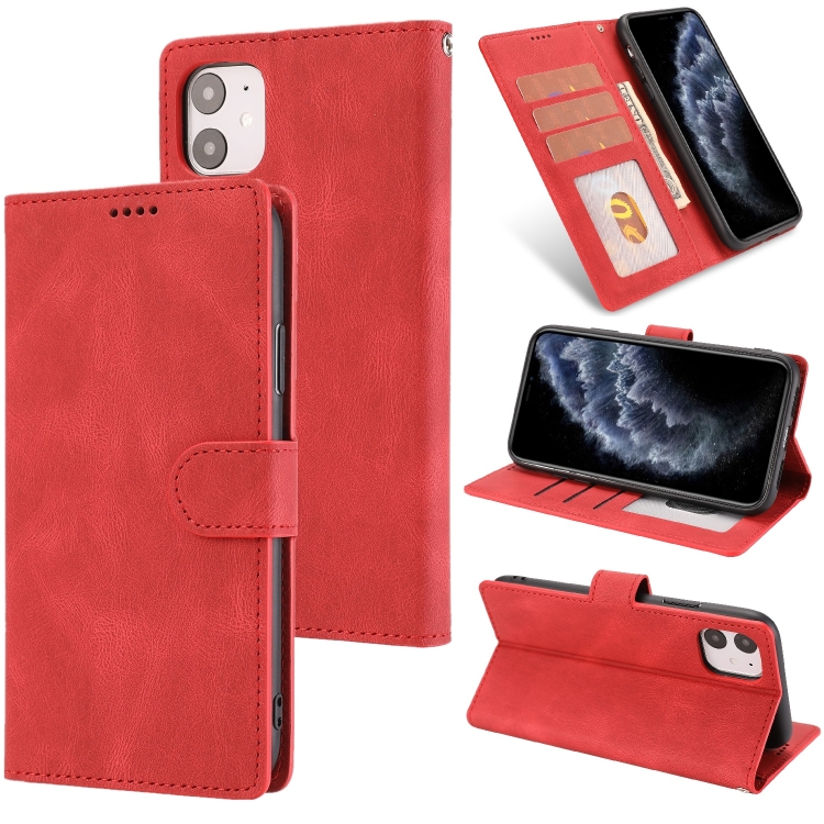 

Fantasy Classic Skin-feel Calfskin Texture Magnetic Buckle Horizontal Flip PU Leather Case with Holder & Card Slot & Wallet For iPhone 11 Pro Max(Red)