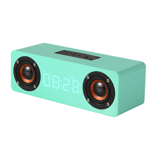 

M5C Subwoofer Wooden Clock Bluetooth 4.2 Speaker, Support TF Card & 3.5mm AUX & FM Radio(Sky Blue)