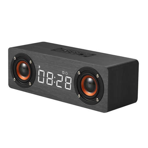 

M5C Subwoofer Wooden Clock Bluetooth 4.2 Speaker, Support TF Card & 3.5mm AUX & FM Radio(Grey Wood Grain)