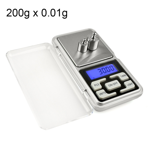 

MH-200 200g x 0.01g High Accuracy Digital Electronic Portable Mini Pocket Scale Mobile Phone Weighing Scale Balance Device with 1.6 inch LCD Screen