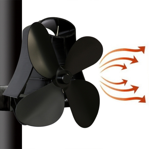 

YL-105 4-Blade Aluminum Heat Powered Fireplace Stove Fan (Black)