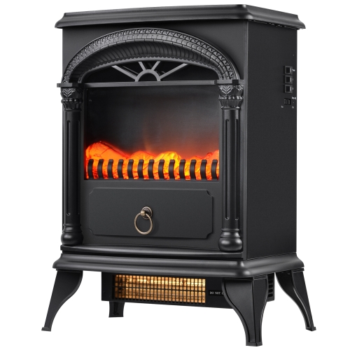 

[EU Warehouse] 750W / 1500W Freestanding Cast Iron LED Flame Electric Fireplace with Fan Heater & 2 Heating Levels, EU Plug