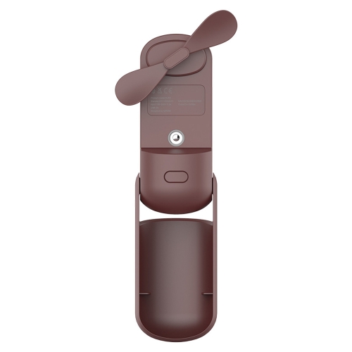 

QW-F11 Mini Foldable Handheld Desktop Spray Humidifying Electric Fan, with 3 Speed Control (Brown)