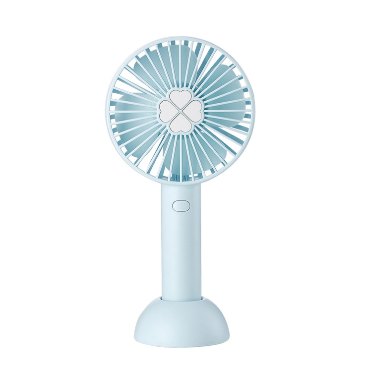 

QW-F08 Mini USB Charging Handheld Desktop Clover Electric Fan, with 3 Speed Control (Blue)