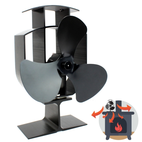 

3-Blade Aluminum Heat Powered Fireplace Stove Fan