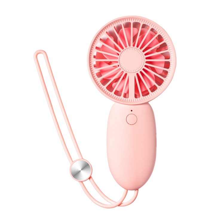 

LLD-22 1-5W Portable 5 Speed Control USB Charging Double Leaf Handheld Fan with Lanyard(Pink)