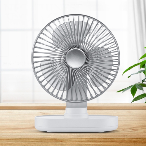

D77 4W Micro USB & USB-C / Type-C Rechargeable Portable Four-speed Adjustable Automatic Head Shaking Desktop Fan(White)