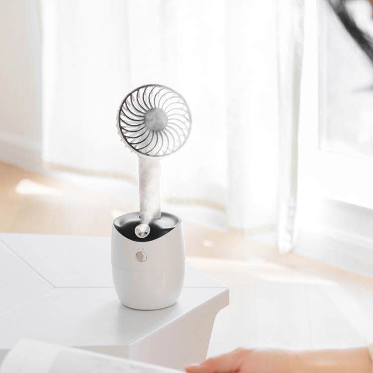 

LLD-21 3.2-5.2W Splittable Shakeable 3-speed Control Cool Handheld Fan with Humidifier + Charging + Storage Integrated Base, Water Tank Capacity: 300ml(Black)