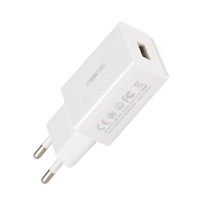 

WK WP-U63 Full Speed Series Single USB Port Travel Charger Power Adapter, EU Plug