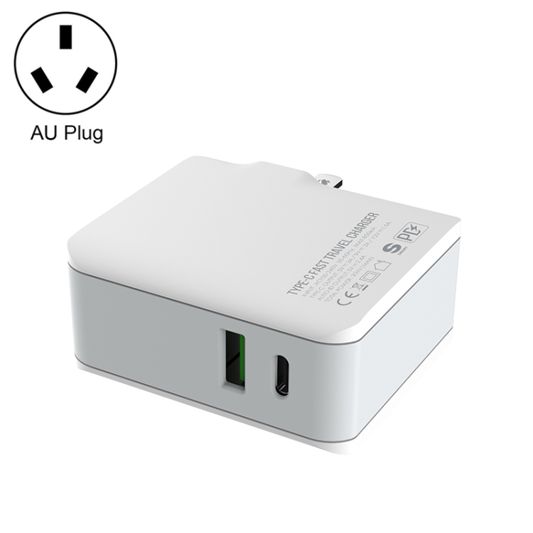 

LDNIO A4403C 30W PD + Auto-id Foldable Fast Travel Charger with 1m 8 Pin Cable, AU Plug