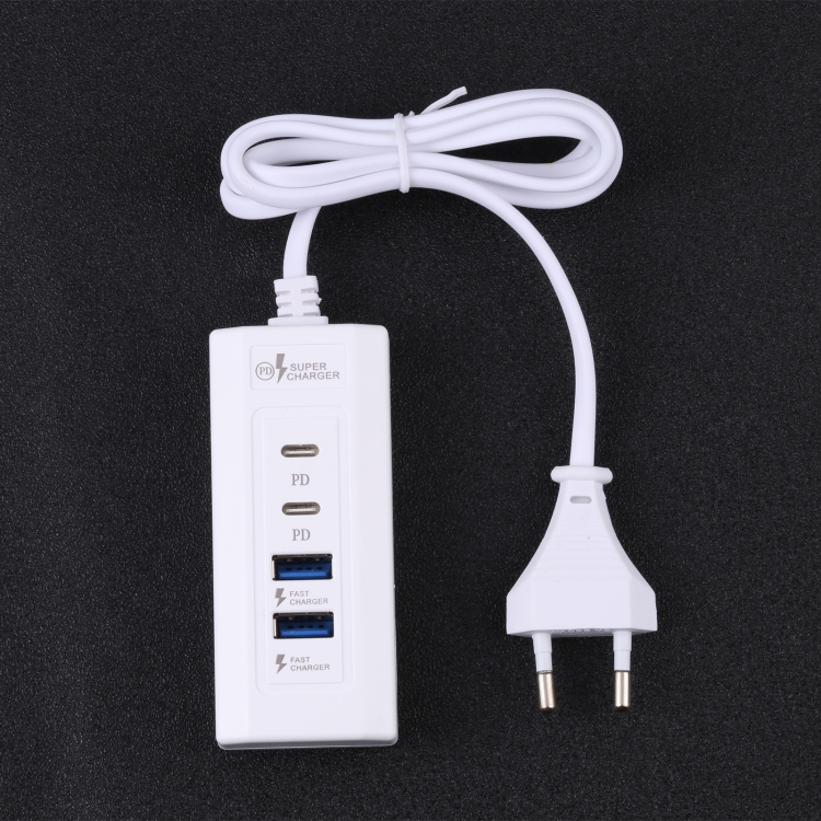 

KY-888 20W 2 x USB-C / Type-C PD + 2 x USB Fast Charger Ultra High Speed Socket, EU Plug (White)