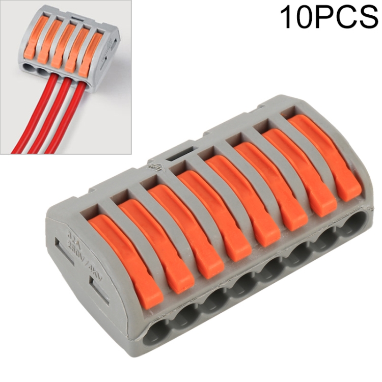 

10 PCS 8 Port PCT Series Architectural Wiring Connector LED Lamp Conductor Distributor Junction Box Wire Joint