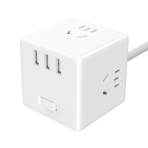 

Original Xiaomi Mijia MJCXB3-02QM Wired Edition 15.5W 3 USB Interface Cube Shape Multifunctional Charger Power Converter, Cable Length: 1.5m(White)