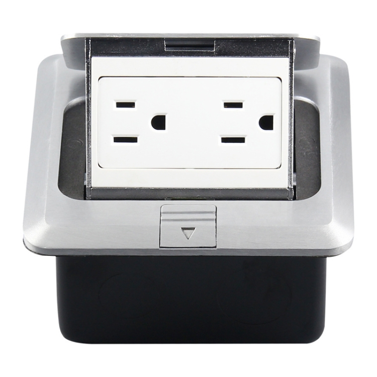 

Hidden Pop-up Aluminum Alloy Computer Floor Socket with Cover Bottom Box, US Plug