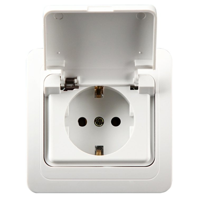 

Ceramic Power Waterproof Socket with Cover, EU Plug