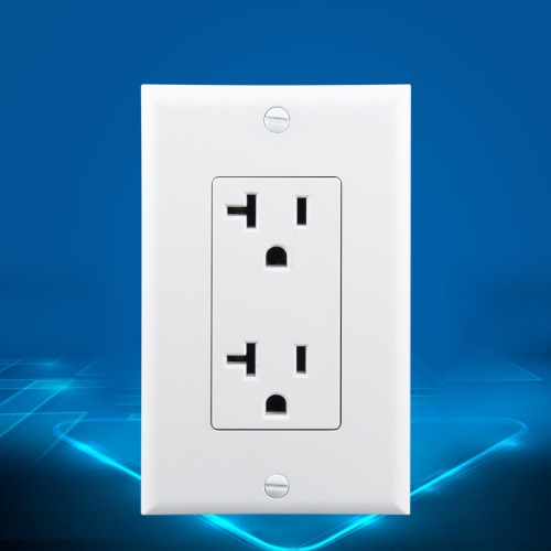 

PC Double-connection Power Socket Switch, US Plug, Round White UL Single Control