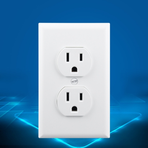 

PC Double-connection Power Socket Switch, US Plug, Round White UL 20A Double Plug