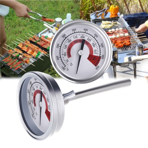 

Stainless Steel Oven Thermometers BBQ Smoker Pit Grill Bimetallic Thermometer Temp Gauge Cooking Tools with Dual Display & Anti-fog Glass